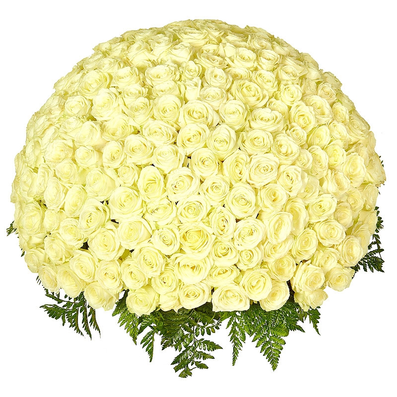 Букет из 201 белой розы в корзине